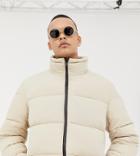 Asos White Tall Boxy Puffer Jacket In Beige - White