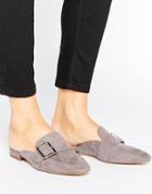 London Rebel Buckle Mule Shoe - Gray