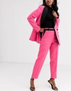 River Island Cigarette Pants With Contrast Panel In Pink