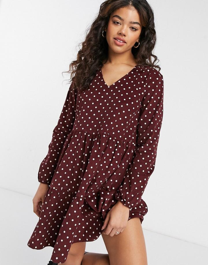 Jdy Woven Mini Dress In Dot Print-multi