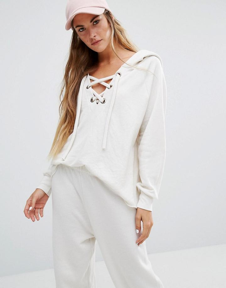 Wildfox Lattice Sweat - White