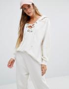 Wildfox Lattice Sweat - White