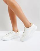 Asos Dual Chunky Lace Up Sneakers - White