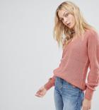 Brave Soul Tall Wafer Sweater - Pink