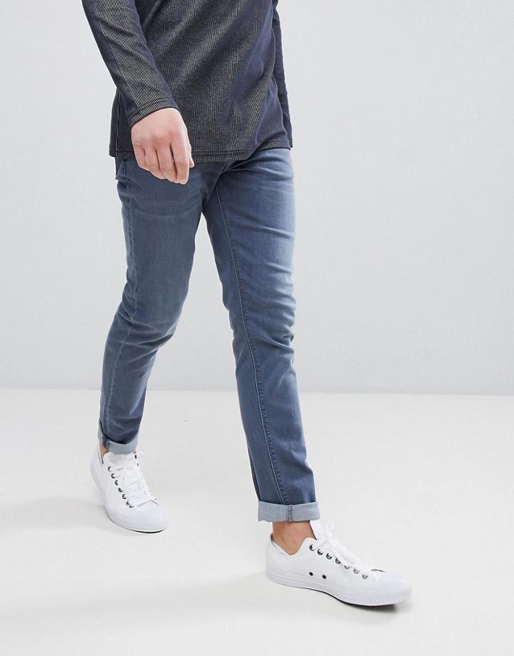 Asos Design Skinny Jeans In Smokey Blue - Blue