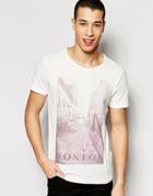 Selected Homme T-shirt With Print - Egret
