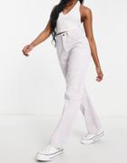 Kickers Contrast Stitch Y2k Combat Pants In Lilac-purple