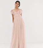 Needle & Thread Love Heart Maxi Dress In Rose Pink
