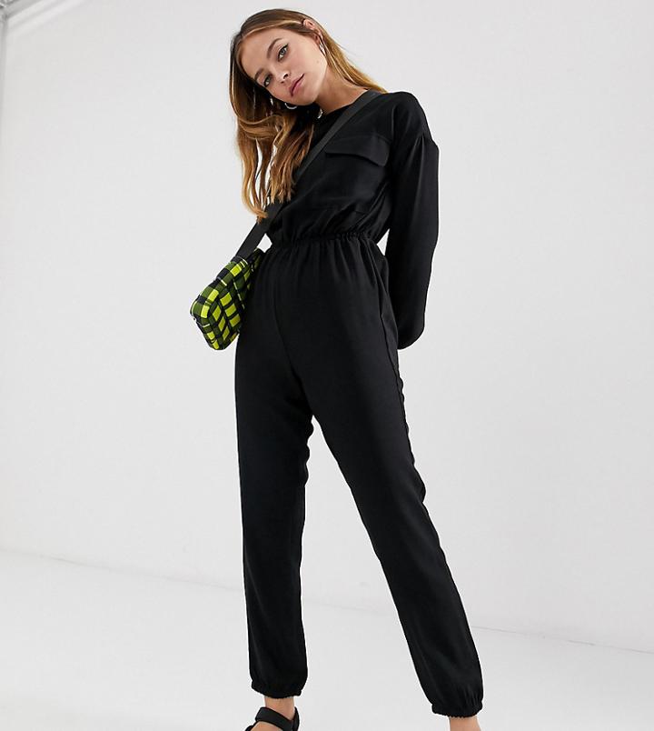 Noisy May Petite Utility Pocket Jumpsuit - Black