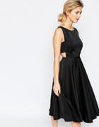 Ted Baker Cut Out Full Skirt Midi Dress - Black