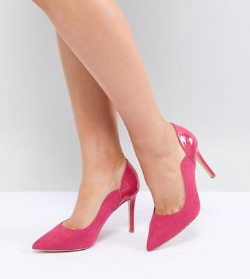 Faith Wide Fit Cassandra Pointed Heeled Shoes - Pink