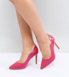 Faith Wide Fit Cassandra Pointed Heeled Shoes - Pink