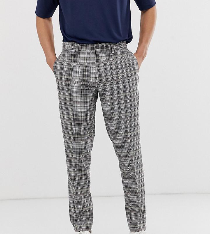 Noak Slim Fit Checked Pants In Gray - Gray