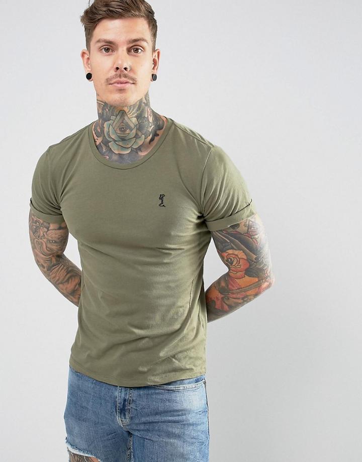 Religion T-shirt With Roll Sleeve - Green