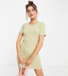 Pieces Exclusive Body-conscious T-shirt Dress In Green