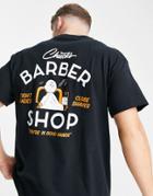 New Look Oversized T-shirt With Barber Shop Print In Black