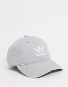 Adidas Originals Small Logo Adjustable Cap In Gray-grey