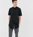 Asos Design Tall Regular Fit Super Longline Shirt In Black - Black