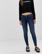 Cheap Monday Second Skin Low Rise Skinny Jeans - Blue