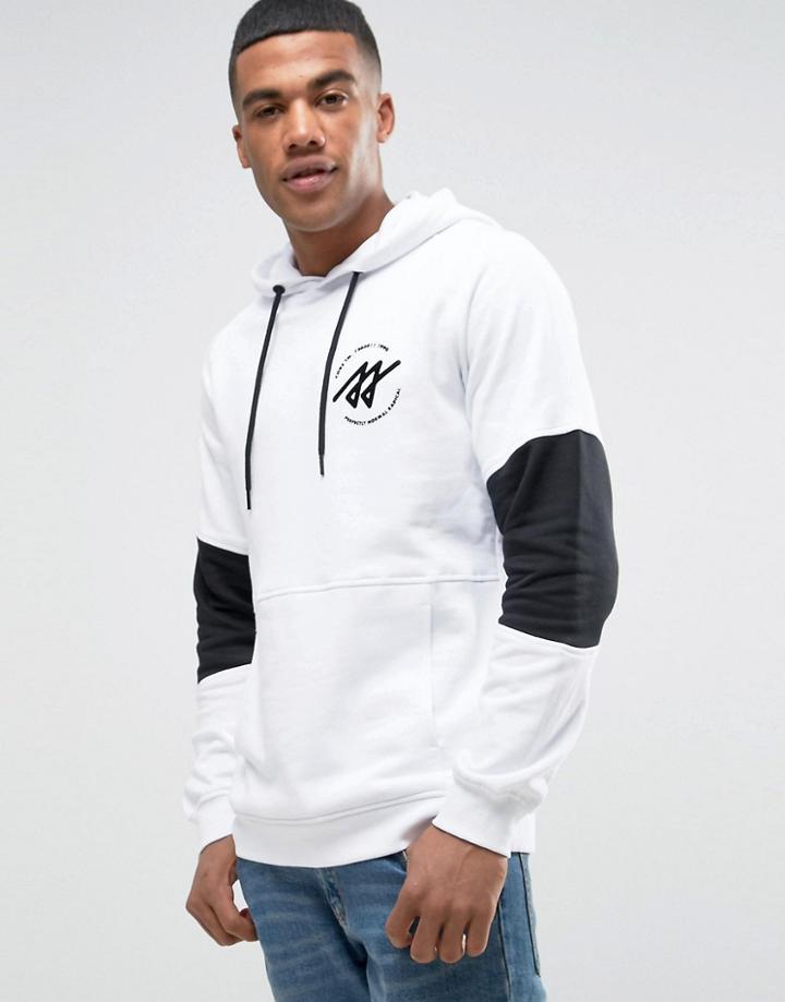Jack & Jones Cut And Sew Over Head Hoodie - White