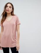Asos V-neck Swing T-shirt - Pink