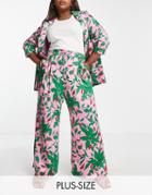 River Island Plus Floral Pants In Pink - Part Of A Set