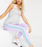 Asos 4505 Maternity Leggings With Side Stripe-purple