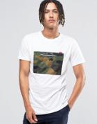 Hype T-shirt With Camo Pocket - White