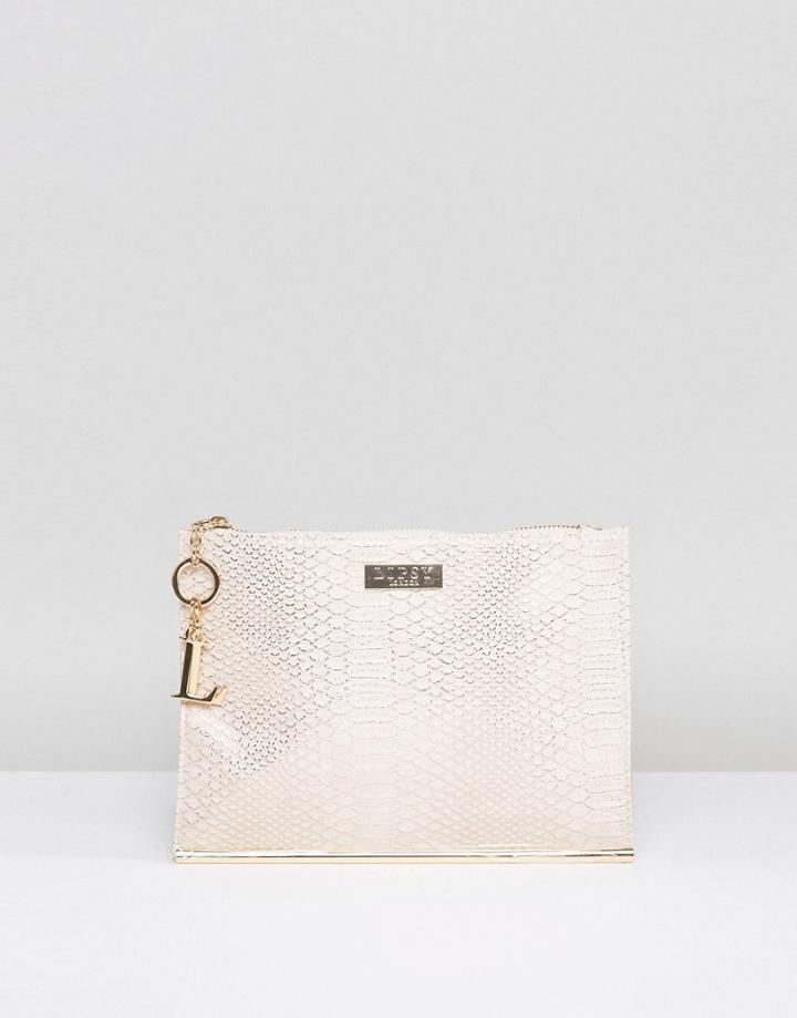 Lipsy Silver Reptile Bar Clutch - Silver