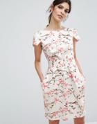 Closet London Cap Sleeve Mini Dress In Cherry Blossom - Multi