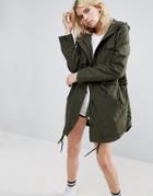 Parka London Cecile Classic Spring Parka - Green