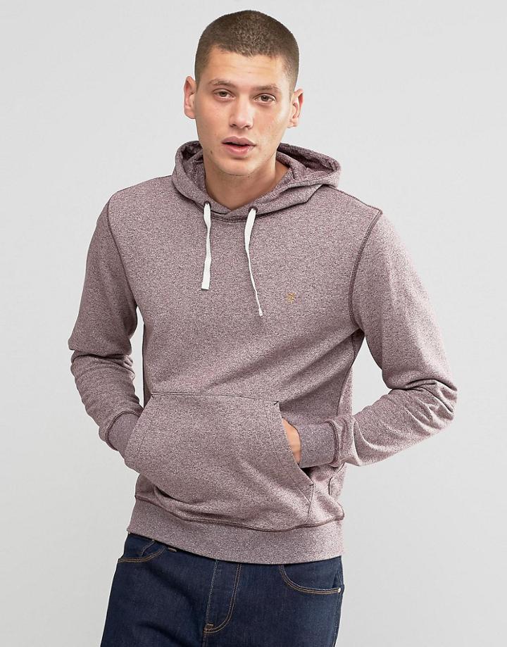 Farah Hoodie With F Logo In Regular Fit Port Marl - Red