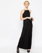 Asos Pleated Swing Maxi Dress - Black