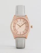 Armani Exchange Gray Leather Rose Dial Nicolette Watch - Gray