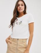 Hollister Ringer Crop T-shirt-white
