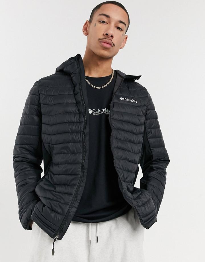 Columbia Powder Pass Hooded Jacket In Black