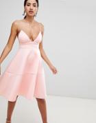 Rare Neoprene Midi Flare Dress - Pink