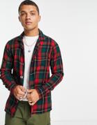 Polo Ralph Lauren Check Luxury Flannel Overshirt Jacket Classic Oversized Fit In Red