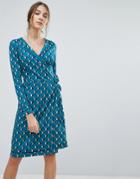 Uttam Boutique Geometric Daisy Print Wrap Dress - Green