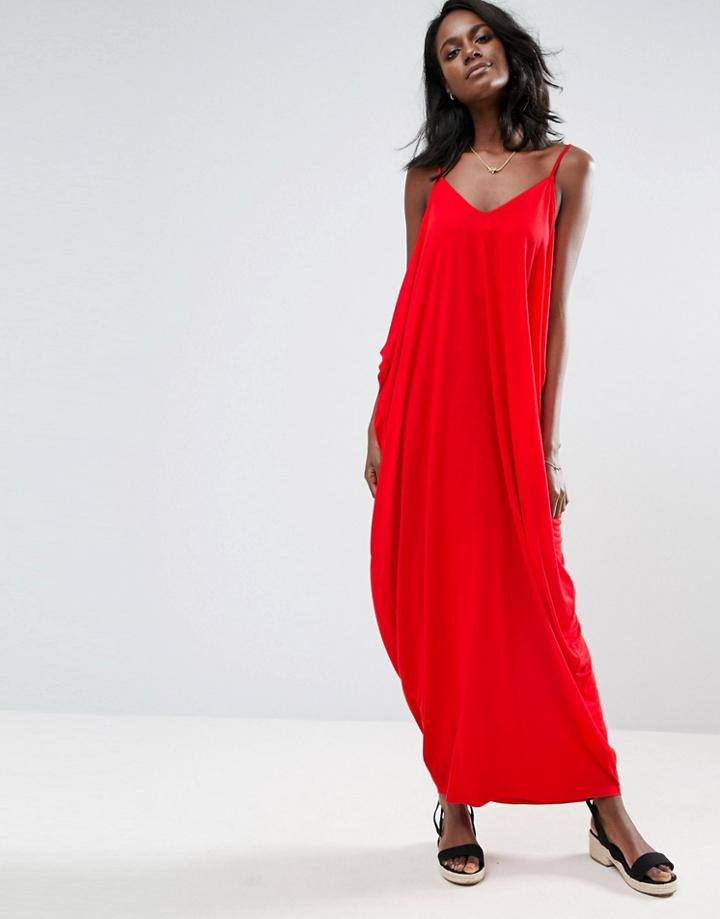 Asos Drape Hareem Maxi Dress - Red