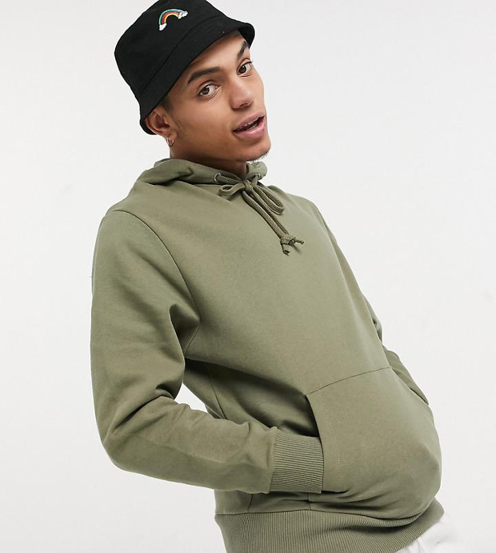 Collusion Hoodie In Khaki-green
