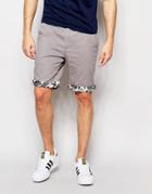 D-struct Mono Hawaiian Turn Up Shorts - Gray