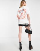 Asos Design Oversized T-shirt With Grab A Hot Pizza Graphic In White