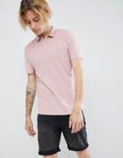 Allsaints Polo Shirt In Peached Cotton - Pink