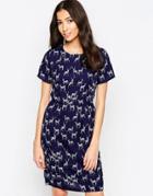 Sugarhill Boutique Julie Stag Print Shift Dress - Navy