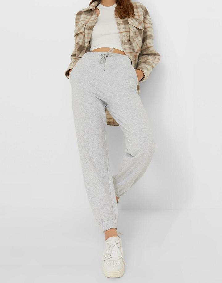 Stradivarius Basic Sweatpants In Gray-grey