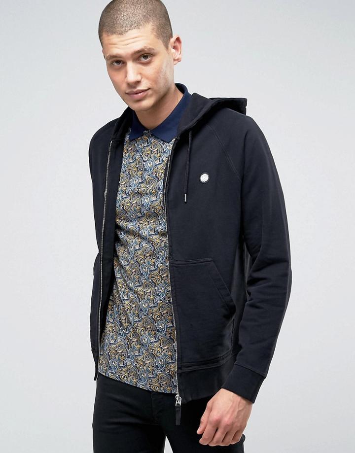 Pretty Green Sweatshirt With Logo In Slim Fit Black - Black