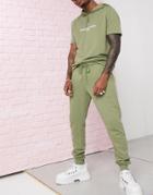 Asos Design Short Sleeve Tracksuit With Hoodie In Green - Green
