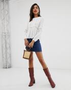 Stradivarius Stretch Mini Skirt In Dark Blue Wash - Blue