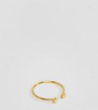 Asos Design Gold Plated Sterling Silver Double Star Ring - Gold